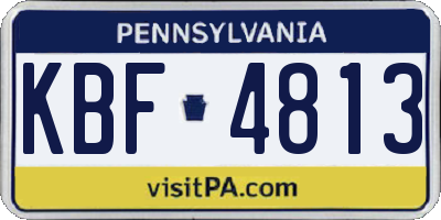 PA license plate KBF4813