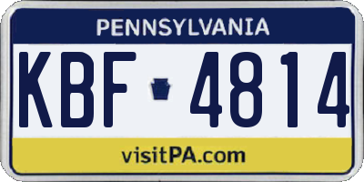PA license plate KBF4814