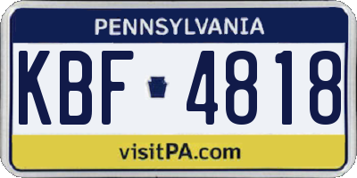 PA license plate KBF4818