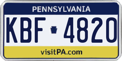 PA license plate KBF4820