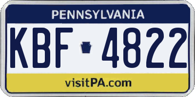 PA license plate KBF4822