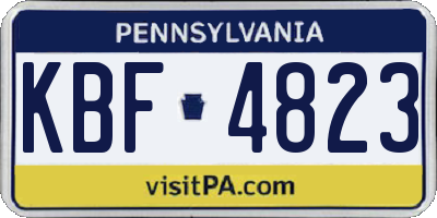 PA license plate KBF4823