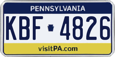 PA license plate KBF4826
