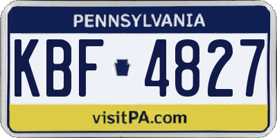PA license plate KBF4827