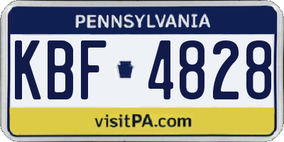 PA license plate KBF4828