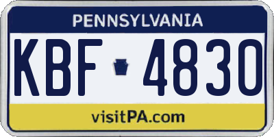PA license plate KBF4830