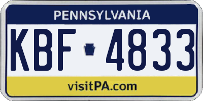 PA license plate KBF4833