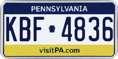 PA license plate KBF4836