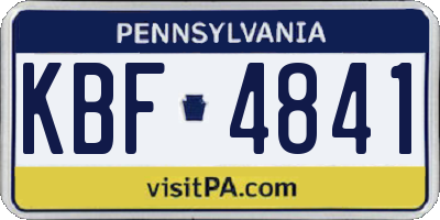 PA license plate KBF4841