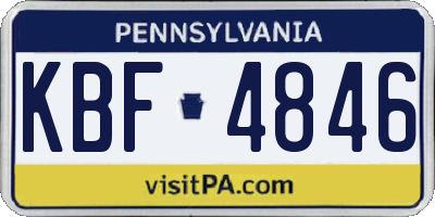 PA license plate KBF4846