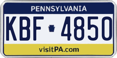 PA license plate KBF4850
