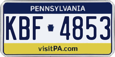 PA license plate KBF4853