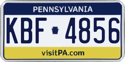 PA license plate KBF4856