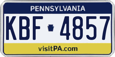 PA license plate KBF4857