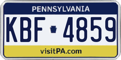 PA license plate KBF4859