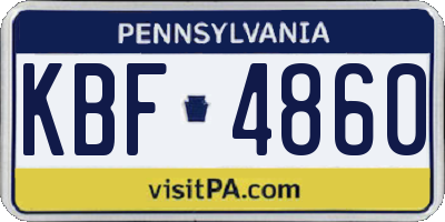 PA license plate KBF4860