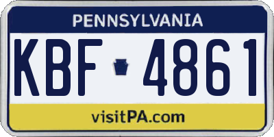 PA license plate KBF4861