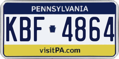 PA license plate KBF4864