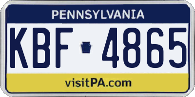 PA license plate KBF4865