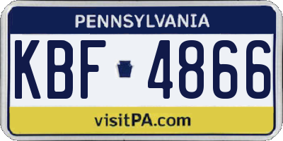 PA license plate KBF4866