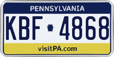 PA license plate KBF4868