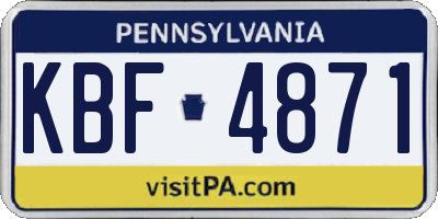 PA license plate KBF4871