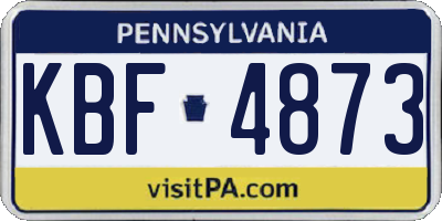 PA license plate KBF4873