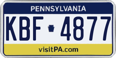 PA license plate KBF4877