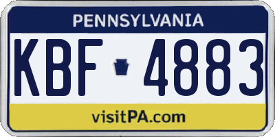 PA license plate KBF4883