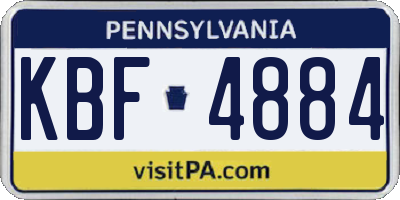PA license plate KBF4884