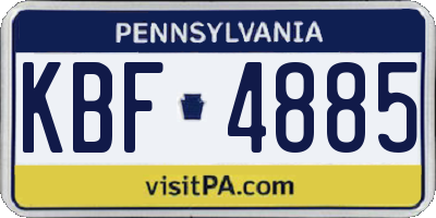 PA license plate KBF4885