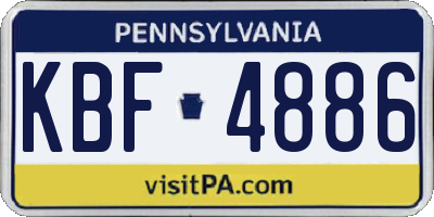 PA license plate KBF4886