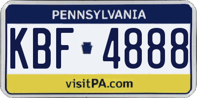 PA license plate KBF4888