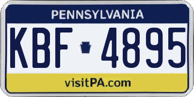 PA license plate KBF4895