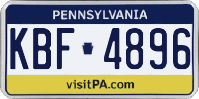 PA license plate KBF4896