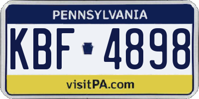 PA license plate KBF4898