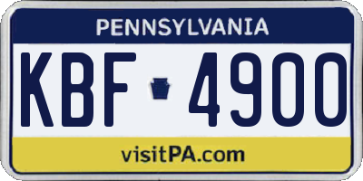 PA license plate KBF4900