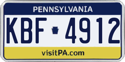 PA license plate KBF4912