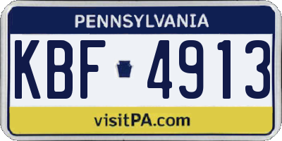 PA license plate KBF4913