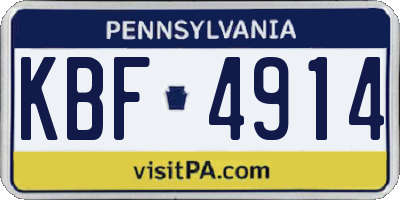 PA license plate KBF4914