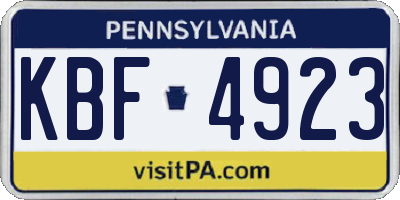 PA license plate KBF4923