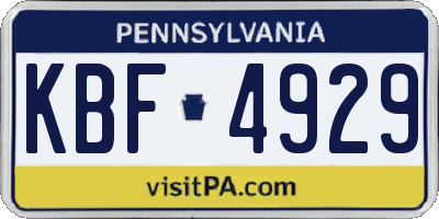 PA license plate KBF4929