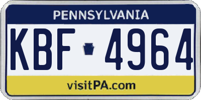 PA license plate KBF4964