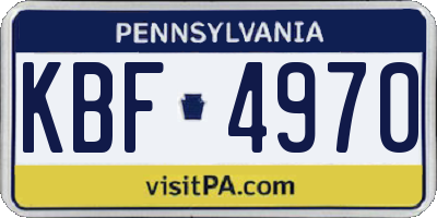 PA license plate KBF4970