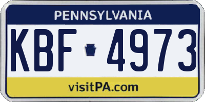 PA license plate KBF4973
