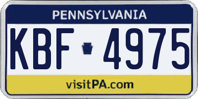PA license plate KBF4975