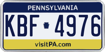 PA license plate KBF4976
