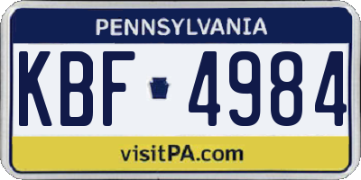 PA license plate KBF4984