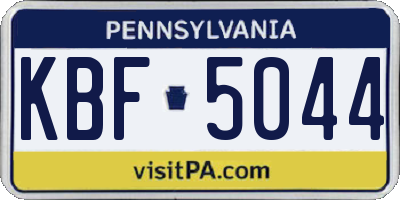 PA license plate KBF5044