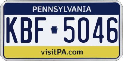PA license plate KBF5046